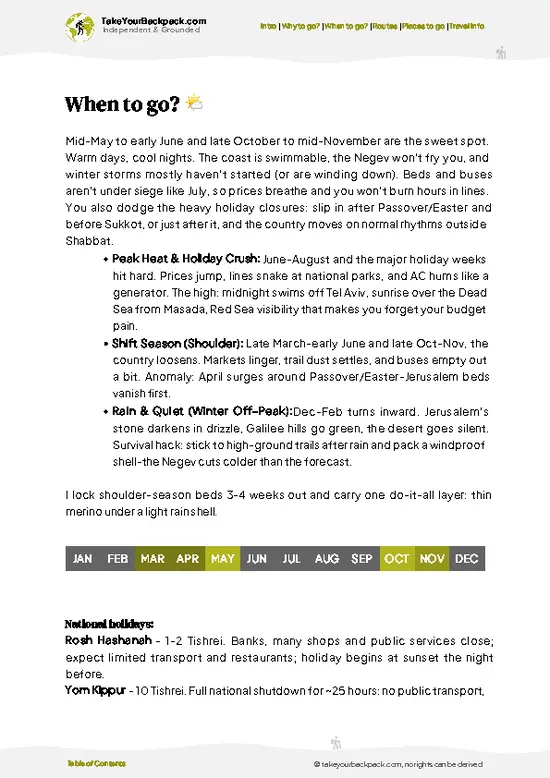 example page 3 from our offline Travel Guide for Israel