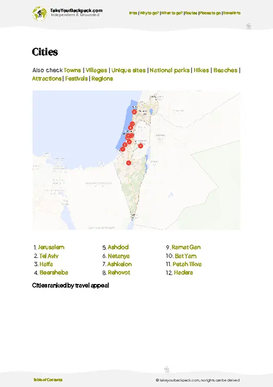 example page 6 from our offline Travel Guide for Israel