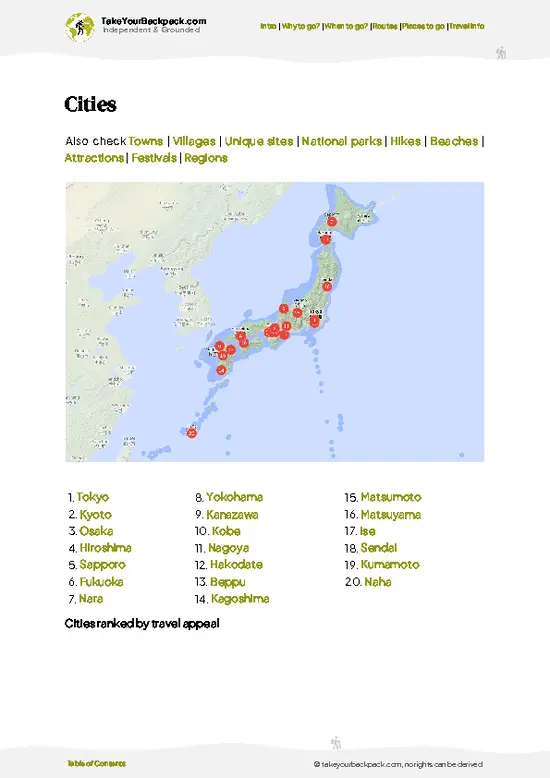 example page 6 from our offline Travel Guide for Japan