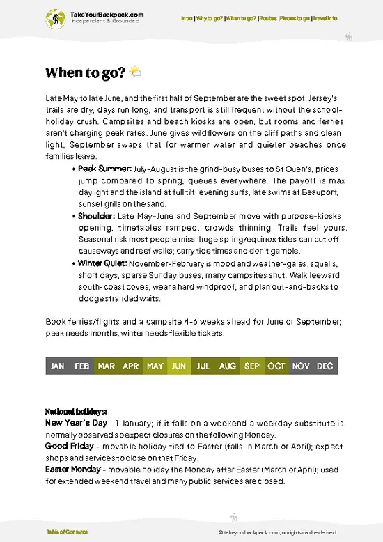 example page 3 from our offline Travel Guide for Jersey