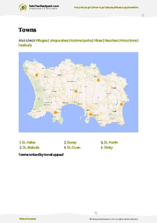 example page 6 from our offline Travel Guide for Jersey
