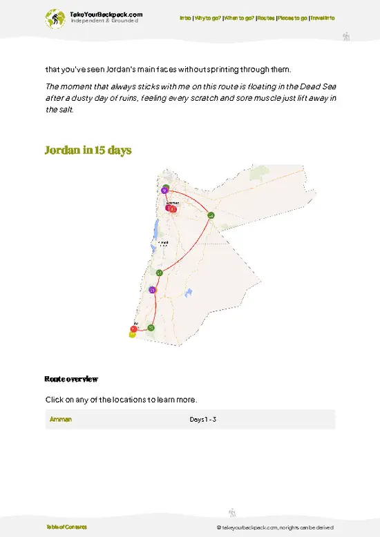 example page 4 from our offline Travel Guide for Jordan