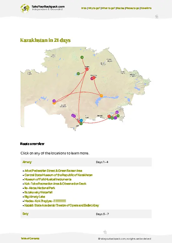 example page 4 from our offline Travel Guide for Kazakhstan