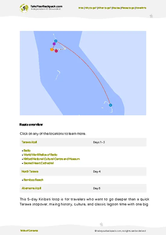 example page 4 from our offline Travel Guide for Kiribati