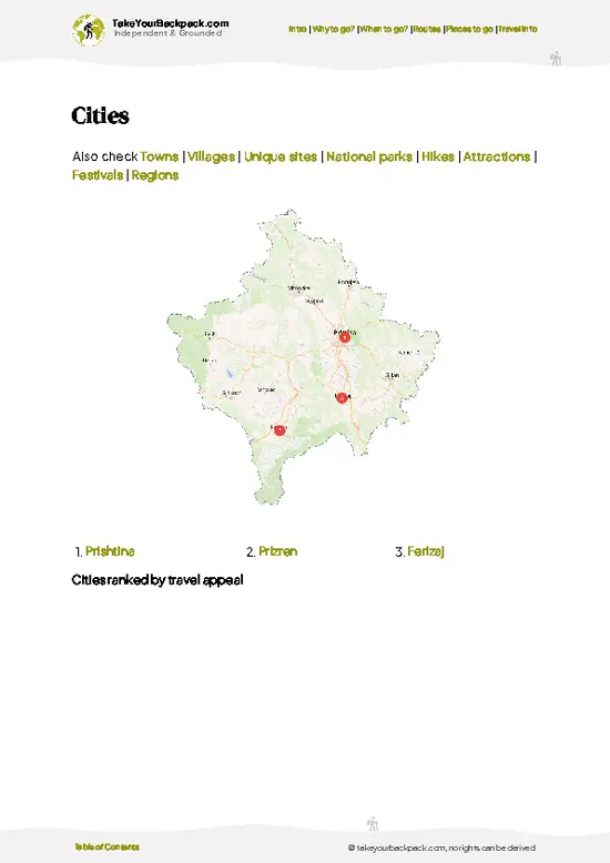 example page 6 from our offline Travel Guide for Kosovo