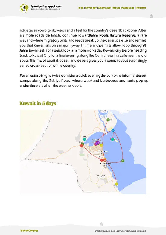 example page 4 from our offline Travel Guide for Kuwait