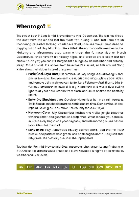 example page 3 from our offline Travel Guide for Laos