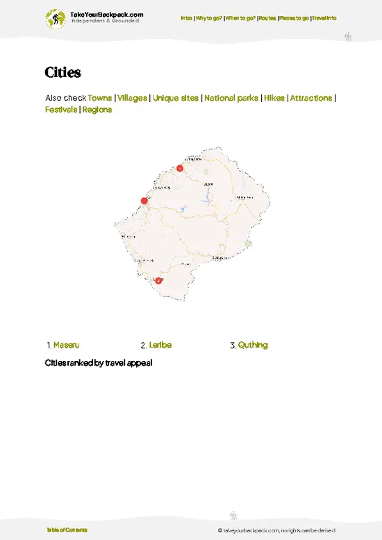 example page 6 from our offline Travel Guide for Lesotho