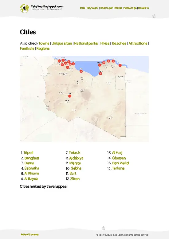 example page 6 from our offline Travel Guide for Libya