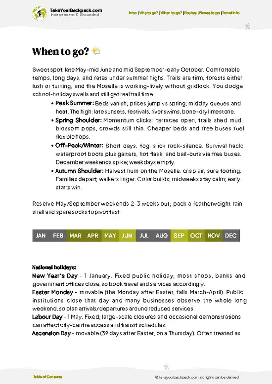 example page 3 from our offline Travel Guide for Luxembourg