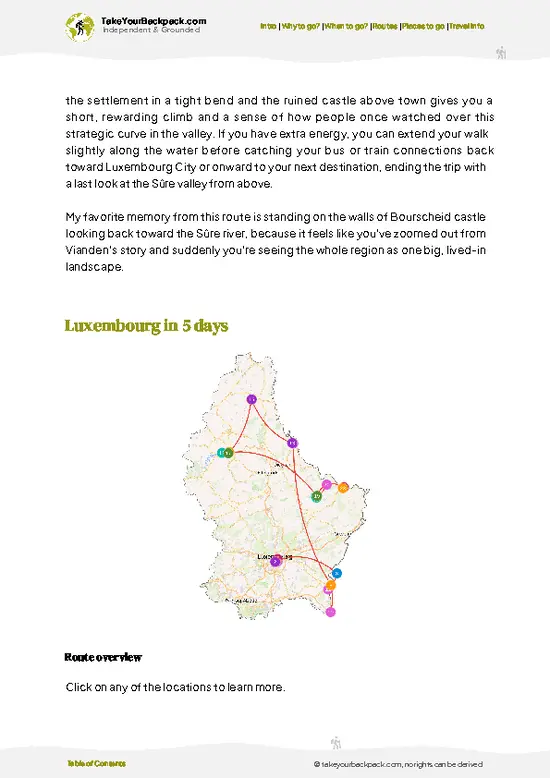 example page 4 from our offline Travel Guide for Luxembourg