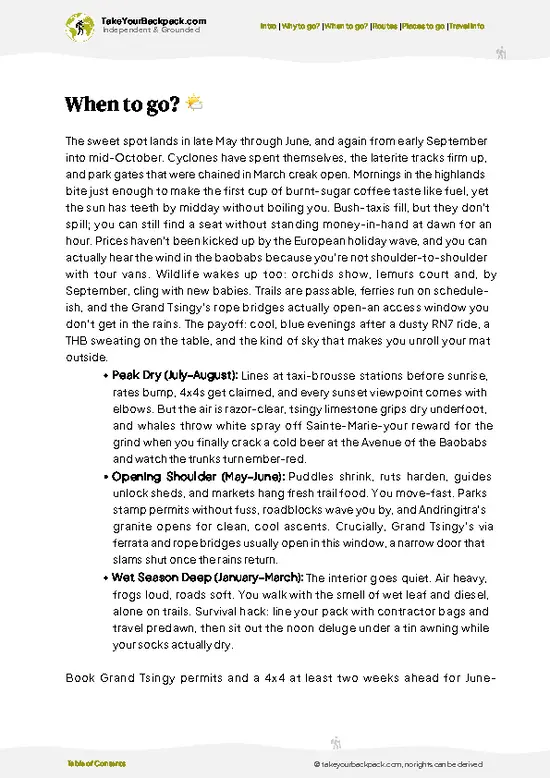 example page 3 from our offline Travel Guide for Madagascar
