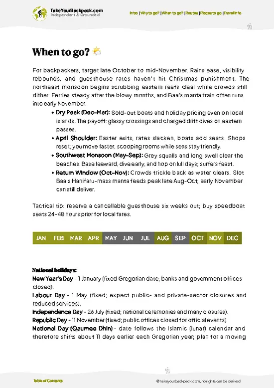 example page 3 from our offline Travel Guide for Maldives