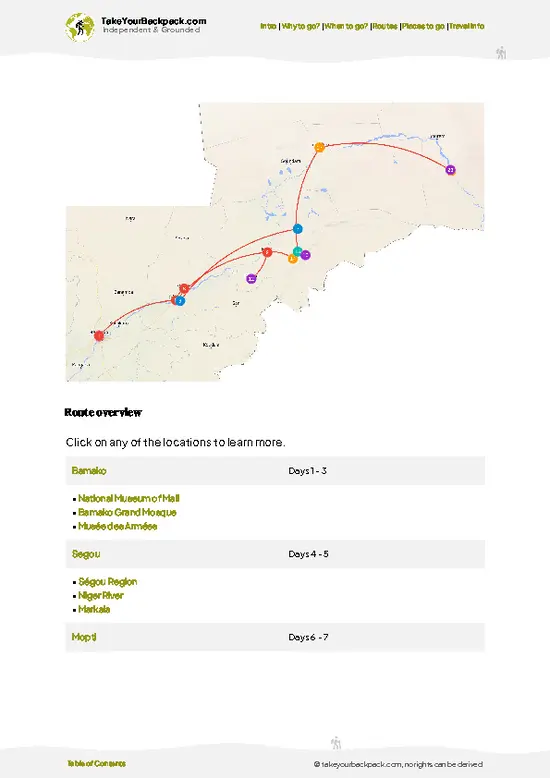 example page 4 from our offline Travel Guide for Mali