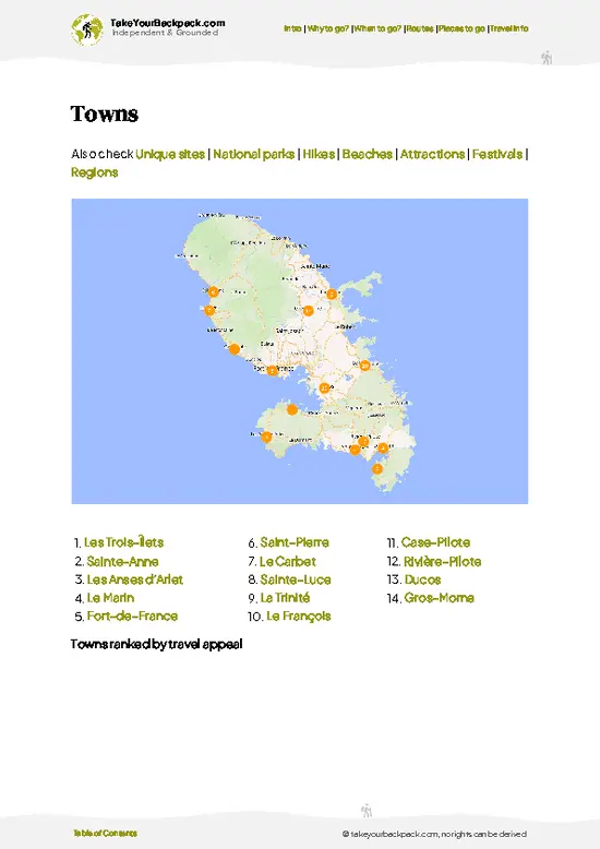 example page 6 from our offline Travel Guide for Martinique
