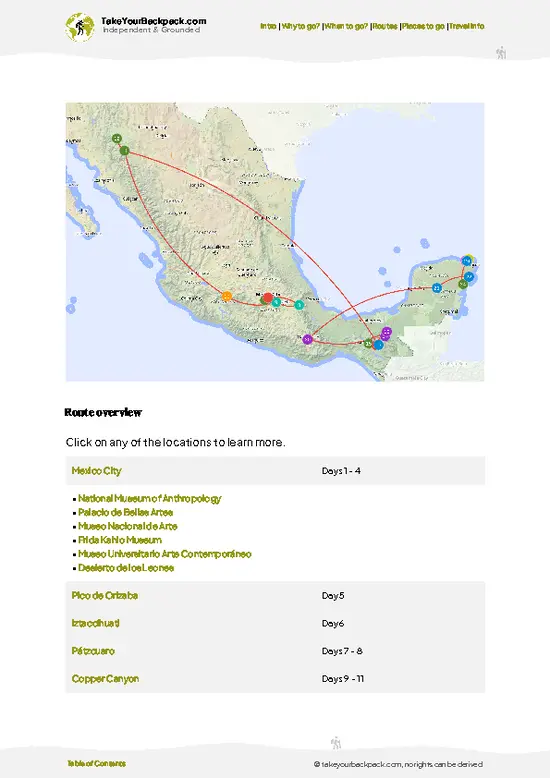 example page 4 from our offline Travel Guide for Mexico