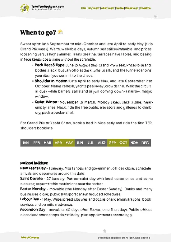 example page 3 from our offline Travel Guide for Monaco