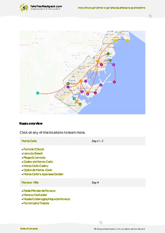 example page 4 from our offline Travel Guide for Monaco