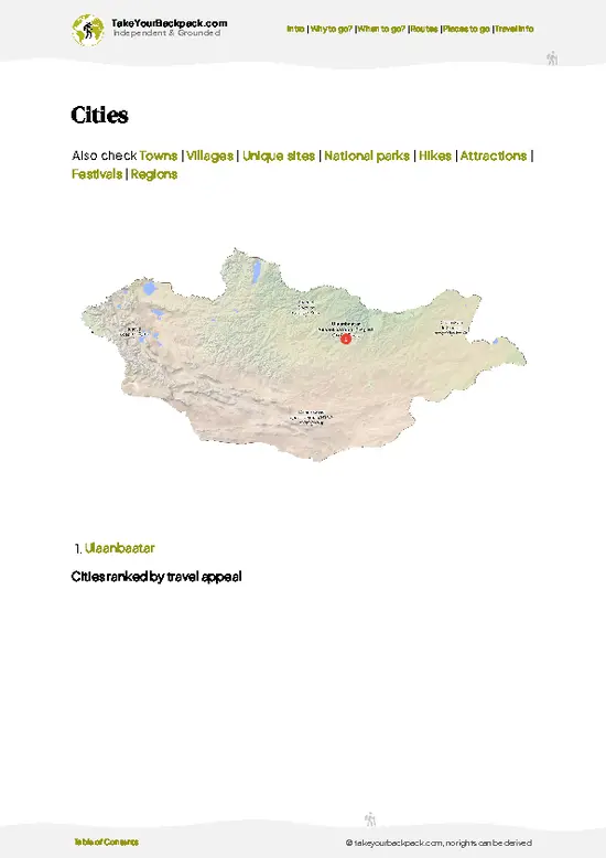 example page 6 from our offline Travel Guide for Mongolia