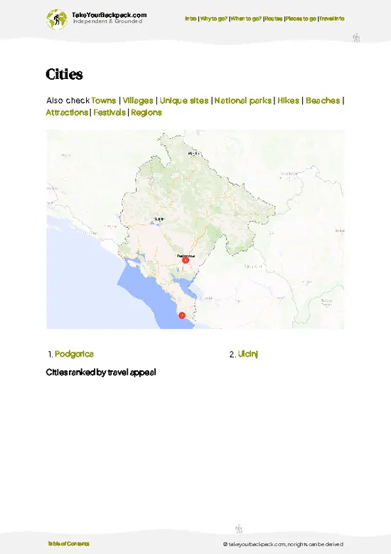example page 6 from our offline Travel Guide for Montenegro