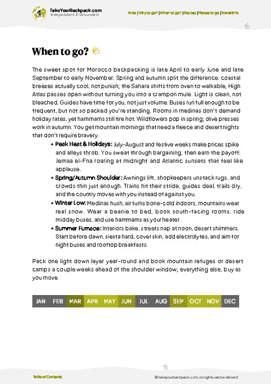 example page 3 from our offline Travel Guide for Morocco