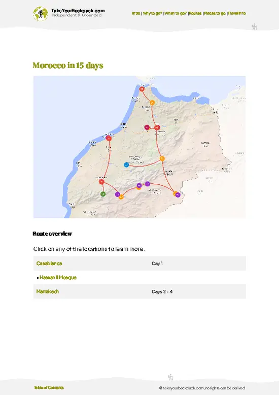 example page 4 from our offline Travel Guide for Morocco