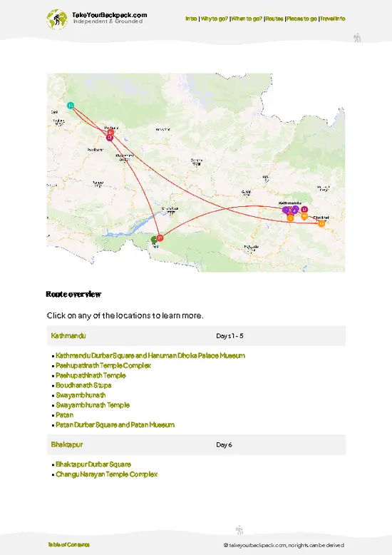 example page 4 from our offline Travel Guide for Nepal
