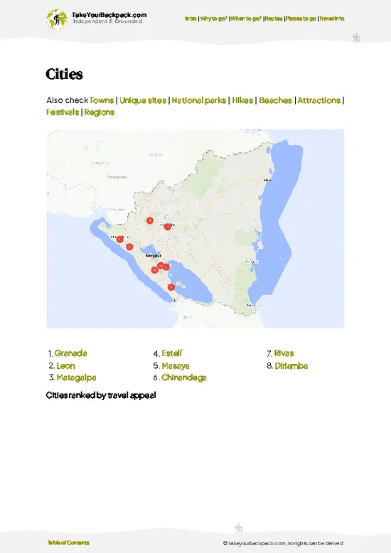example page 6 from our offline Travel Guide for Nicaragua