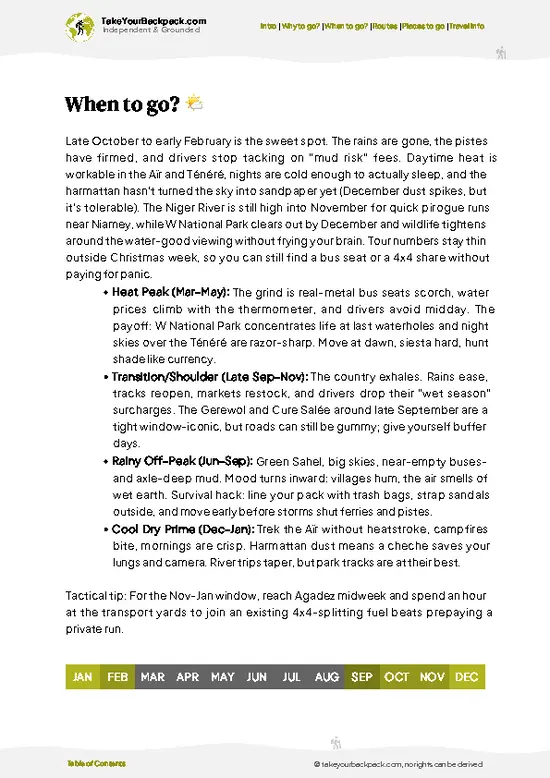 example page 3 from our offline Travel Guide for Niger