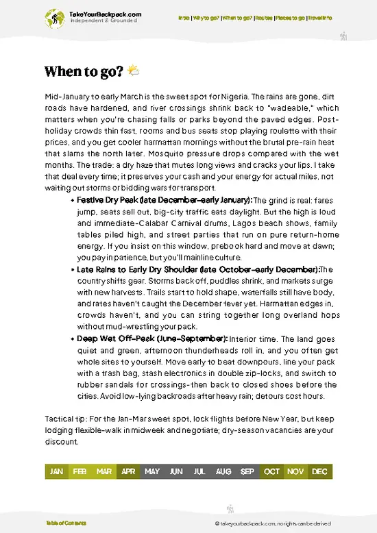 example page 3 from our offline Travel Guide for Nigeria