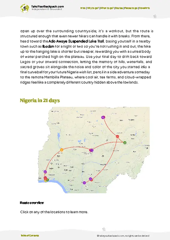 example page 4 from our offline Travel Guide for Nigeria