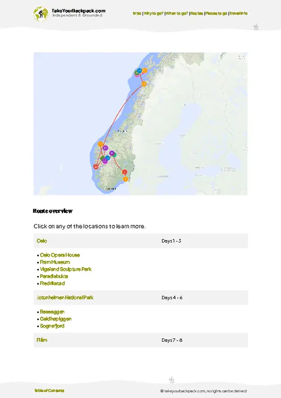 example page 4 from our offline Travel Guide for Norway