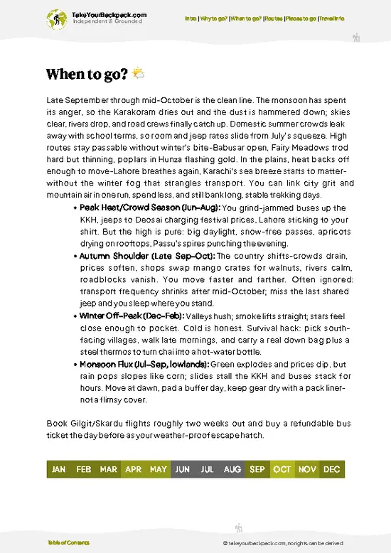 example page 3 from our offline Travel Guide for Pakistan