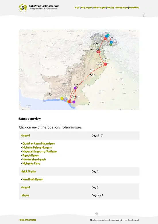 example page 4 from our offline Travel Guide for Pakistan