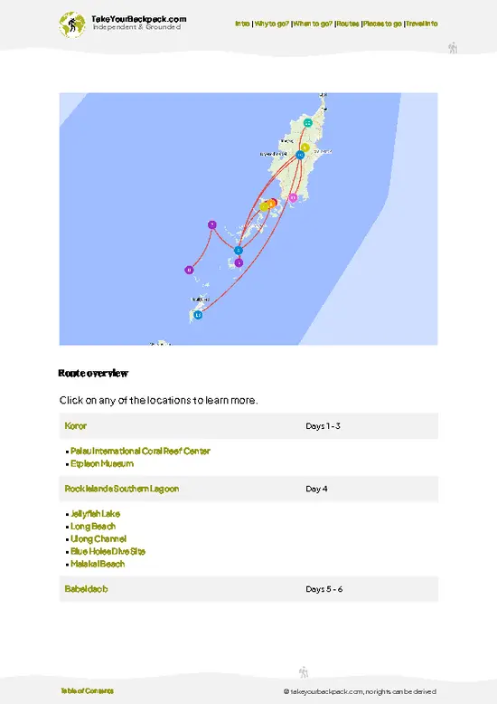example page 4 from our offline Travel Guide for Palau