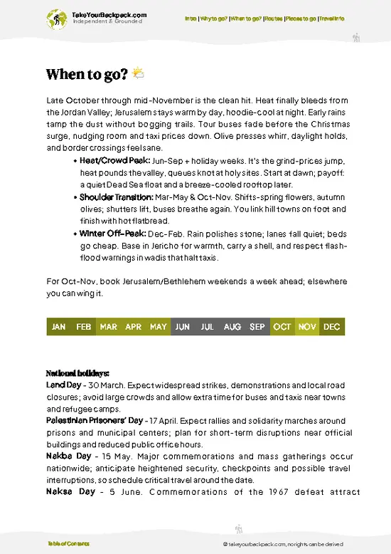 example page 3 from our offline Travel Guide for Palestine