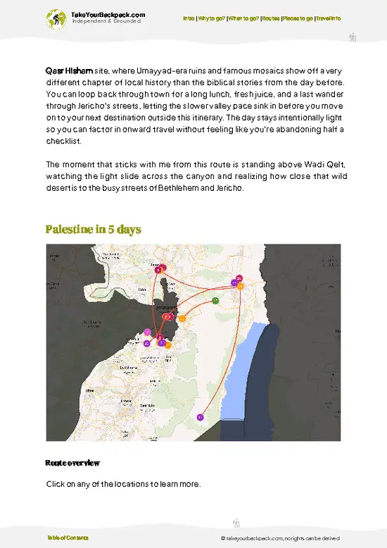 example page 4 from our offline Travel Guide for Palestine