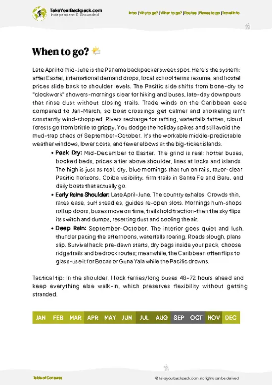 example page 3 from our offline Travel Guide for Panama