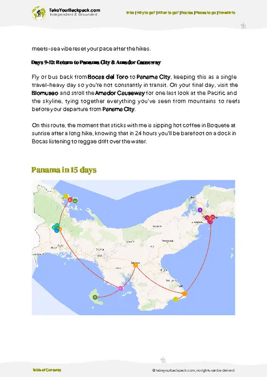 example page 4 from our offline Travel Guide for Panama