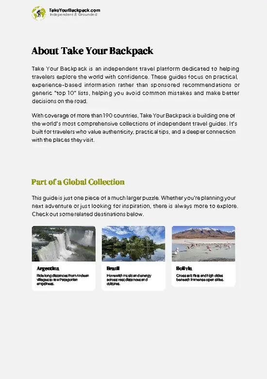 example page 1 from our offline Travel Guide for Paraguay