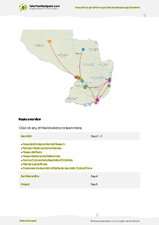 example page 4 from our offline Travel Guide for Paraguay