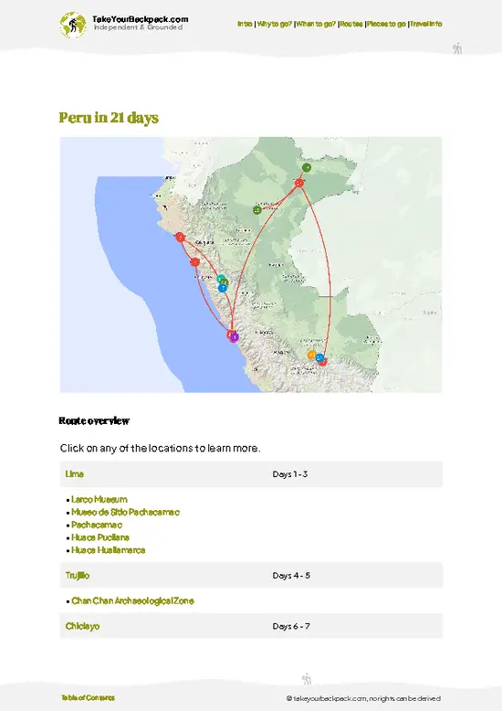 example page 4 from our offline Travel Guide for Peru