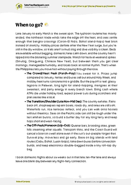 example page 3 from our offline Travel Guide for Philippines