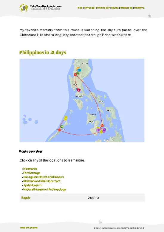 example page 4 from our offline Travel Guide for Philippines