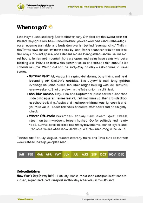 example page 3 from our offline Travel Guide for Poland