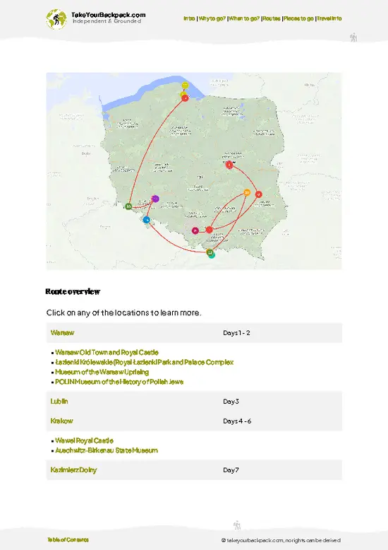 example page 4 from our offline Travel Guide for Poland