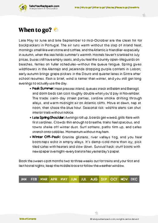example page 3 from our offline Travel Guide for Portugal