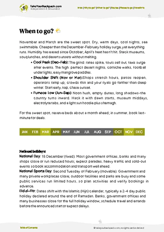 example page 3 from our offline Travel Guide for Qatar