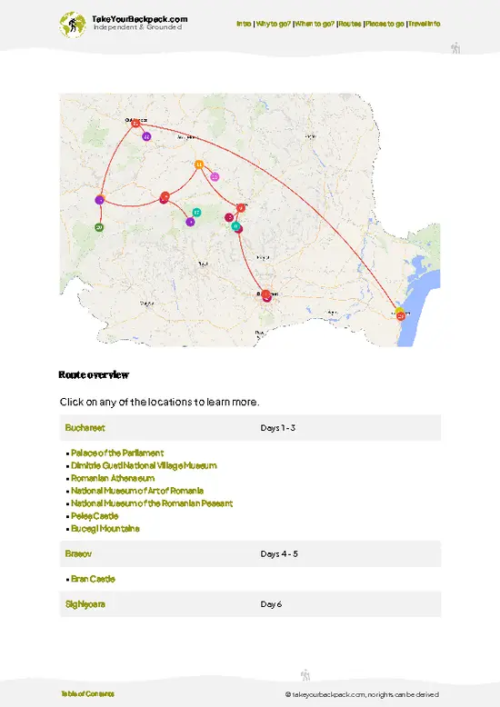 example page 4 from our offline Travel Guide for Romania