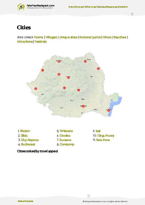 example page 6 from our offline Travel Guide for Romania